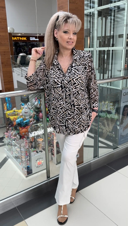 Рубашка-туника с принтом "соломка"