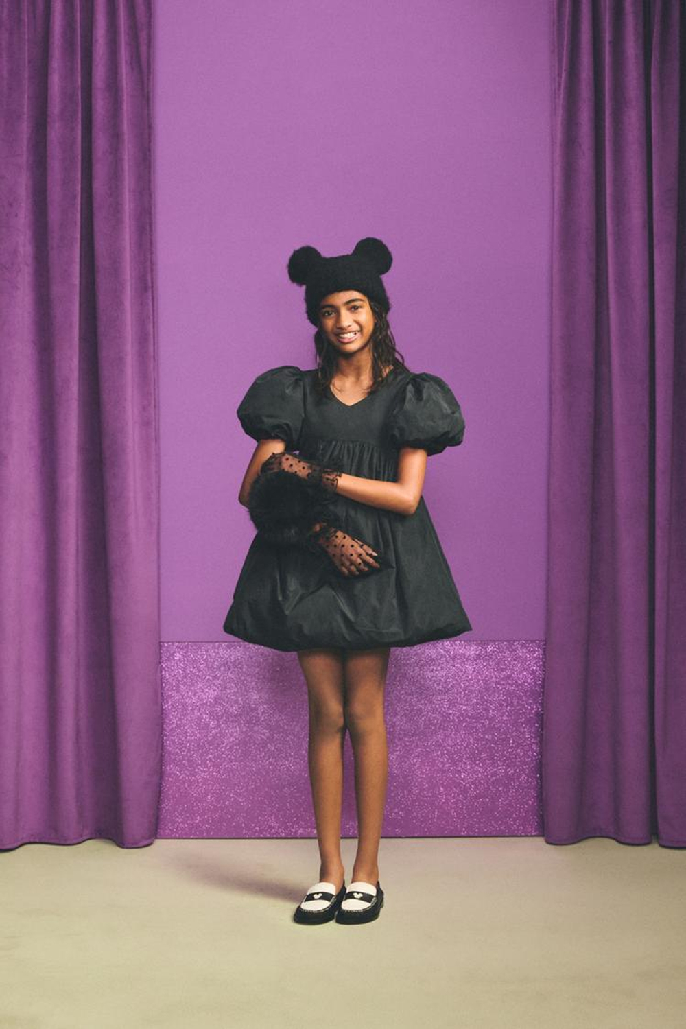 ZARA Х DISNEY ПЛАТЬЕ С ОБЪЕМНЫМ СИЛУЭТОМ, ЧЕРНЫЙ