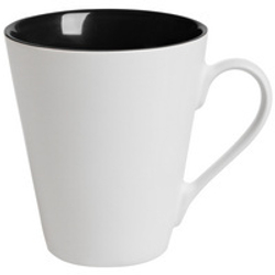 Кружка New Bell матовая, белая с черным