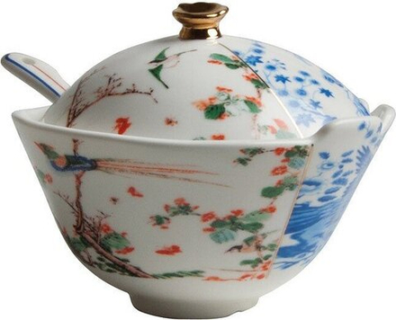 Сахарница Seletti Maurilia с крышкой, костяной фарфор, 12 см, разноцветная