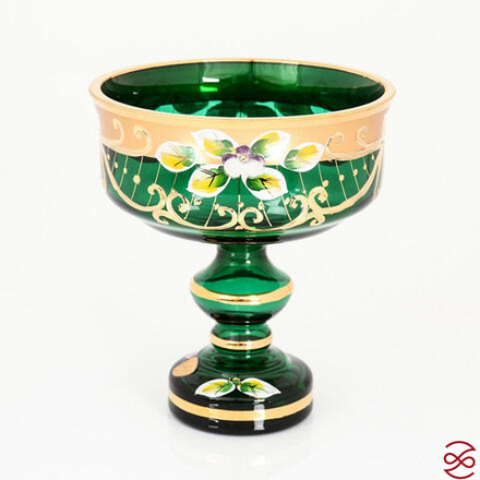 Конфетница Зеленая Bohemia Star Crystal 13 см