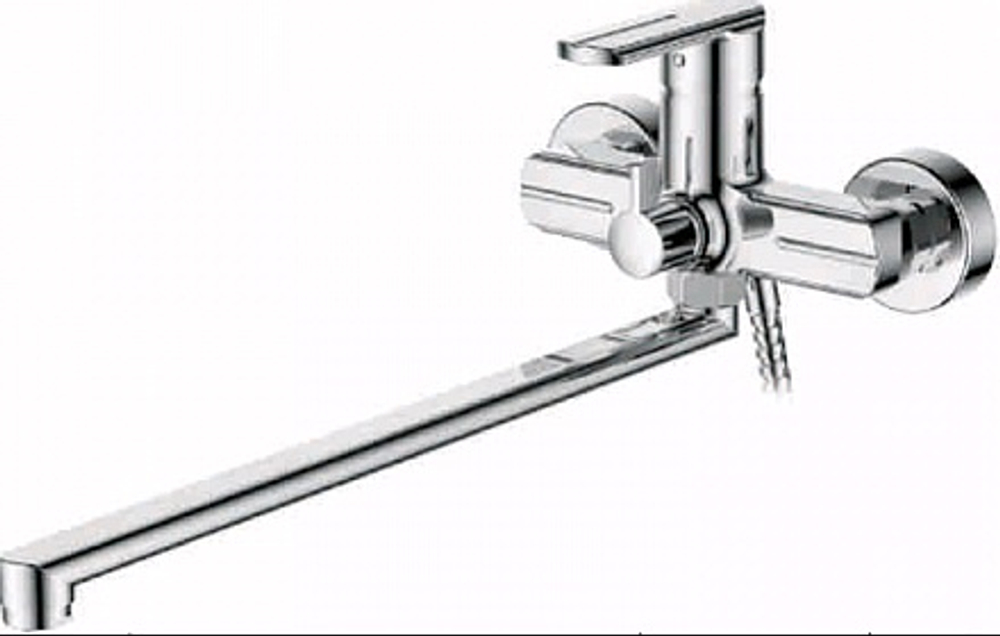 Accoona 71115A Смеситель д/ванны с длинным изливом 400мм. Дивертор в корпусе Латунь 35