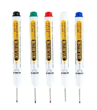 Маркер строительный тонкий разметочный с длинным наконечником, набор 5 шт.