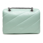 MINI LOVE BAG PUFF MAXI QUILT – mint green silver