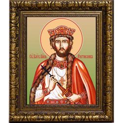 Ростислав Великоморавский Равноапостольный. Икона на холсте.