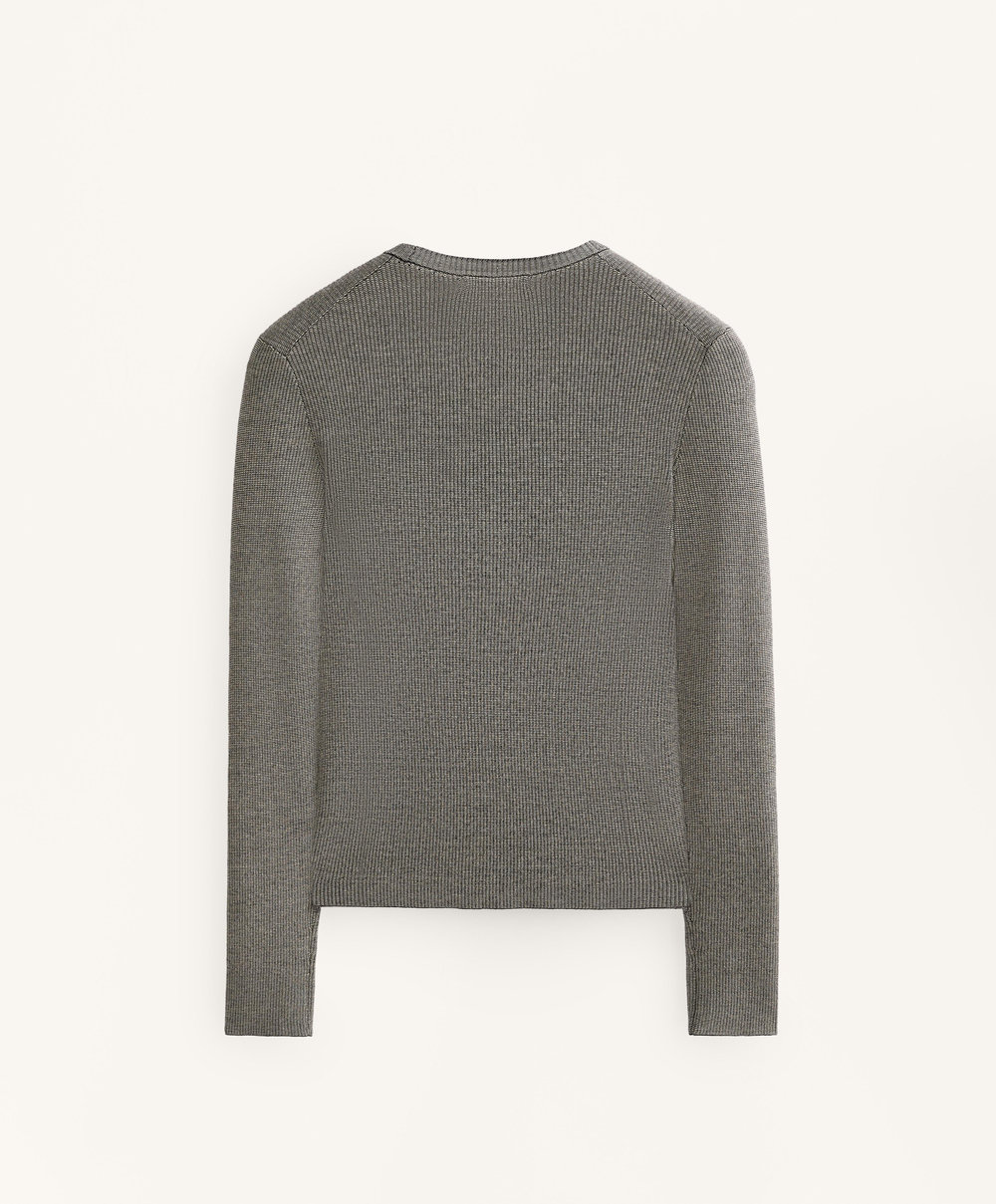 Oysho Футболка Base layer из трикотажа с рельефным узором, черный