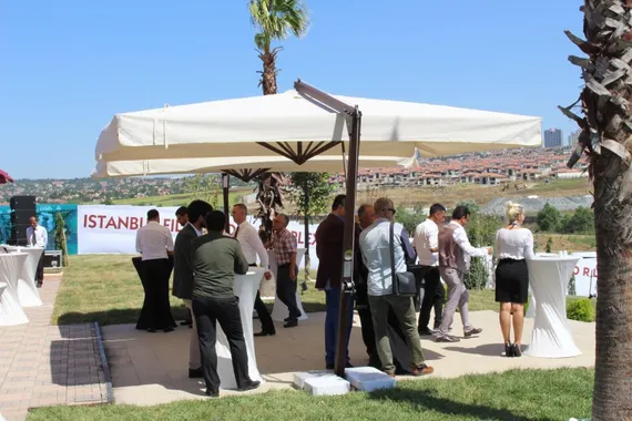 Зонт профессиональный Banana 3х4 м, коричневый, бежевый