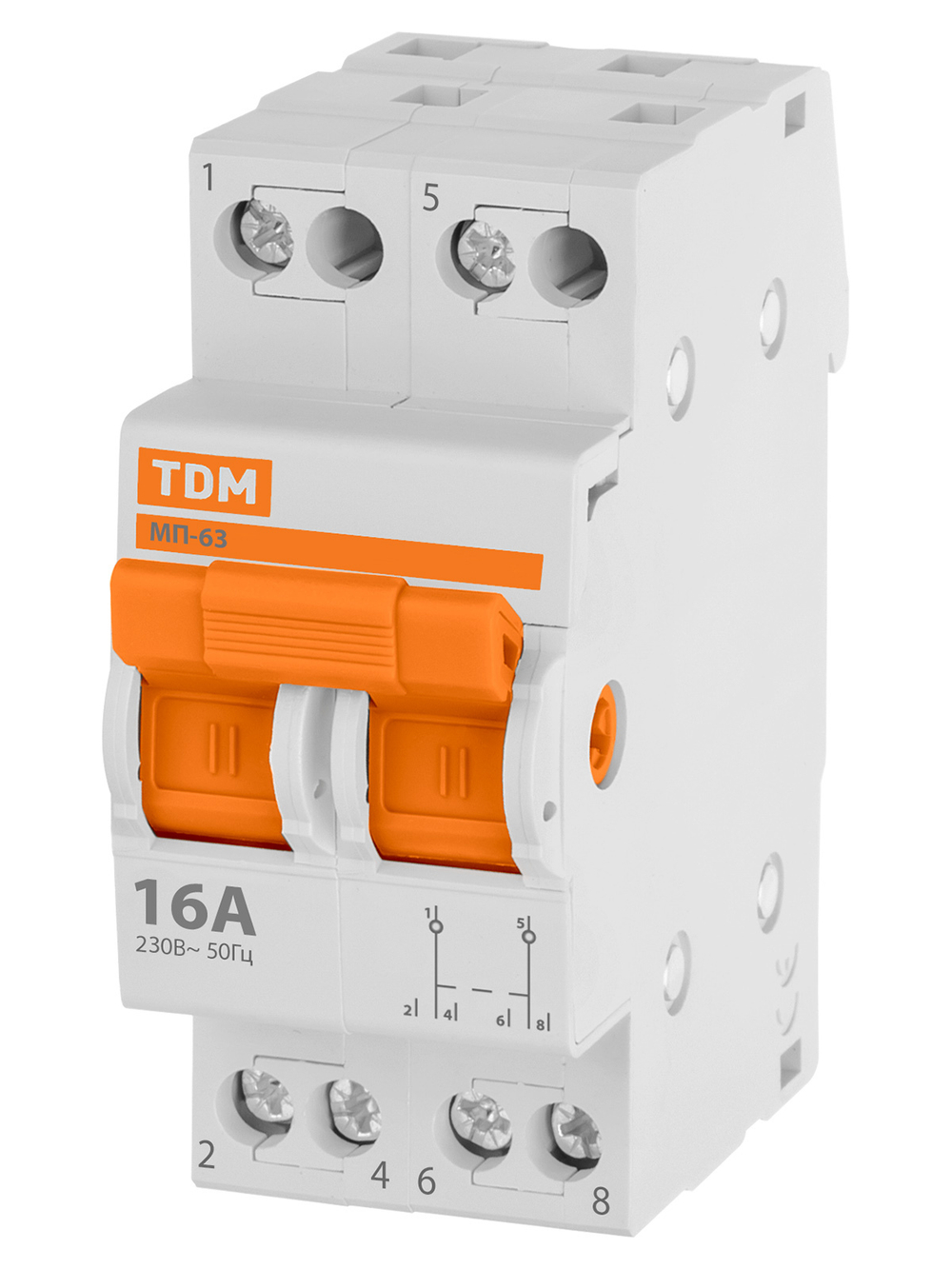 Модульный переключатель трехпозиционный МП-63 2P 16А TDM SQ0224-0012