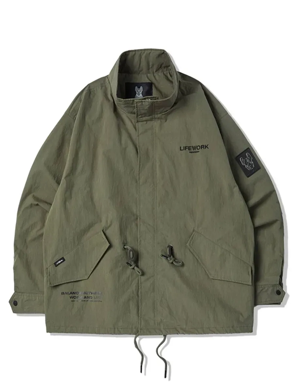 Куртка с высоким горлом с завязками