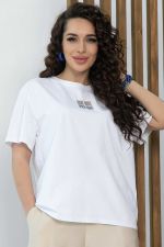 Футболка Аника (белая/коты) Б13493-20М LT Collection