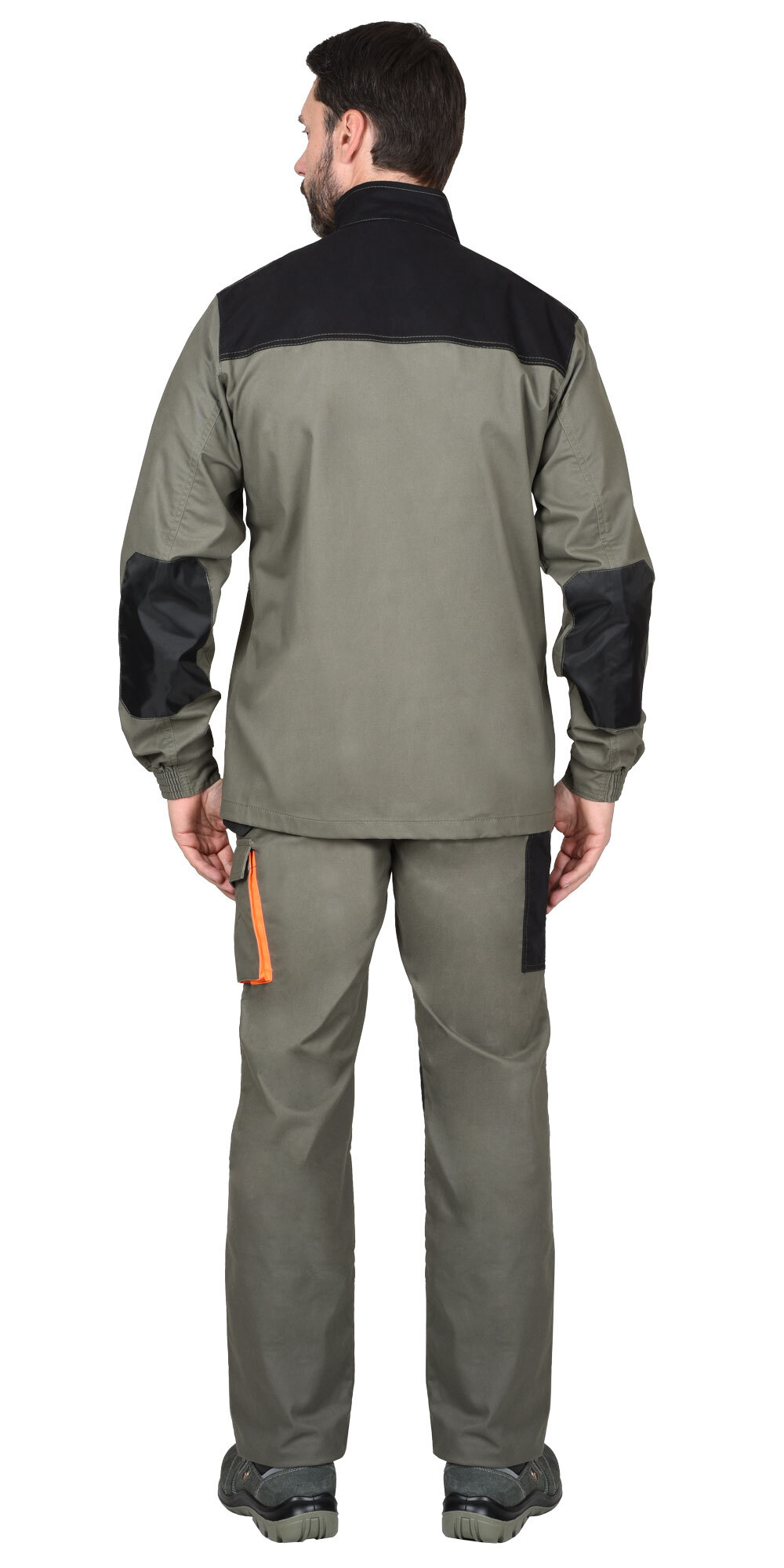Куртка "МАНХЕТТЕН" удлиненная, оливковая с оранжевым и черным