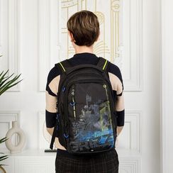 Çanta \ Bag \ RU-338-1 Рюкзак (/2 черный - бирюзовый)