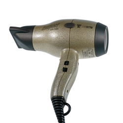 Профессиональный фен для волос Техноэлектра Компакт Турбо 3600, золотой с блёстками.