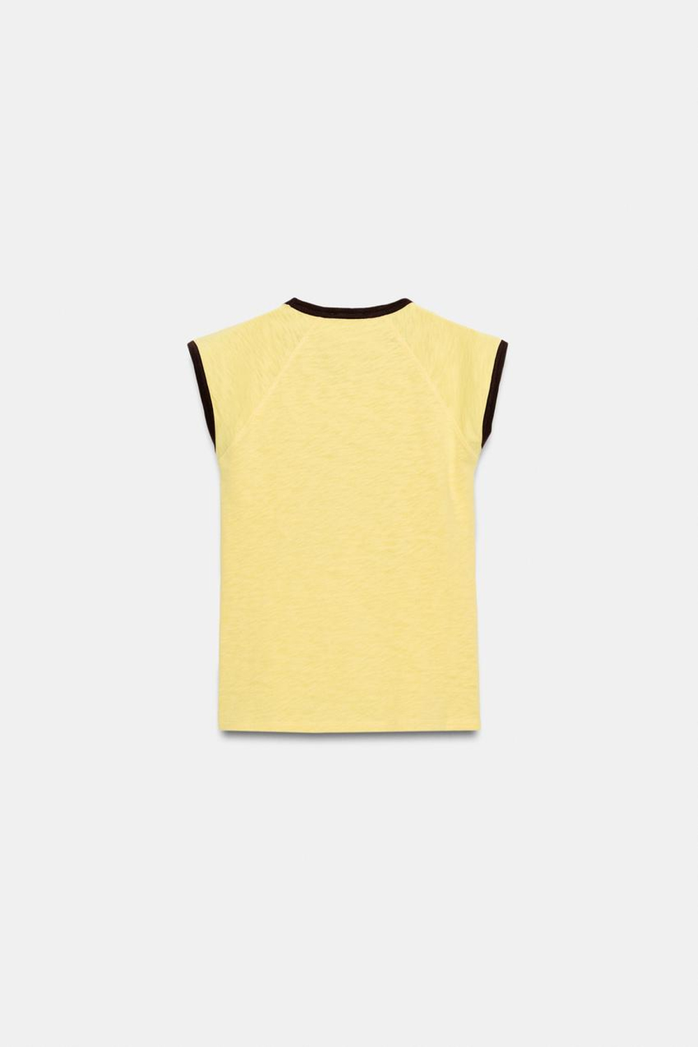 ZARA ФУТБОЛКА С НАДПИСЬЮ ИЗ ХЛОПКА ФЛАМЕ, СВЕТЛО-ЖЕЛТЫЙ