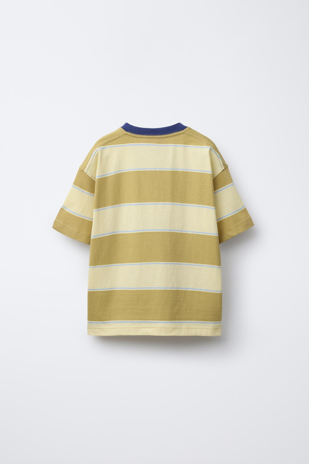 ZARA ФУТБОЛКА В ПОЛОСКУ С НАШИВКОЙ, ЖЕЛТЫЙ