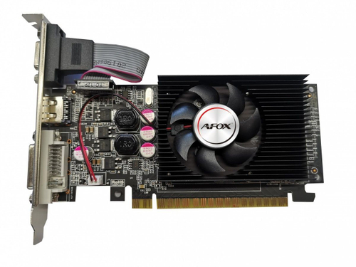 Видеокарта AFOX NVIDIA GeForce GT610, 1Гб GDDR3, 64 бита, LP, Retail, PCIe2.0, 1xFAN, 1-SLOT, 29Вт, VGA, HDMI, DVI (AF610-1024D3L4)