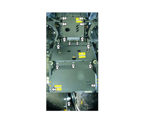 Усиленная защита Motodor картера двигателя, кпп, разд. коробки. 5 мм, алюминий. для Land Rover Range Rover Sport, Supercharged 2009-2012 арт.33211