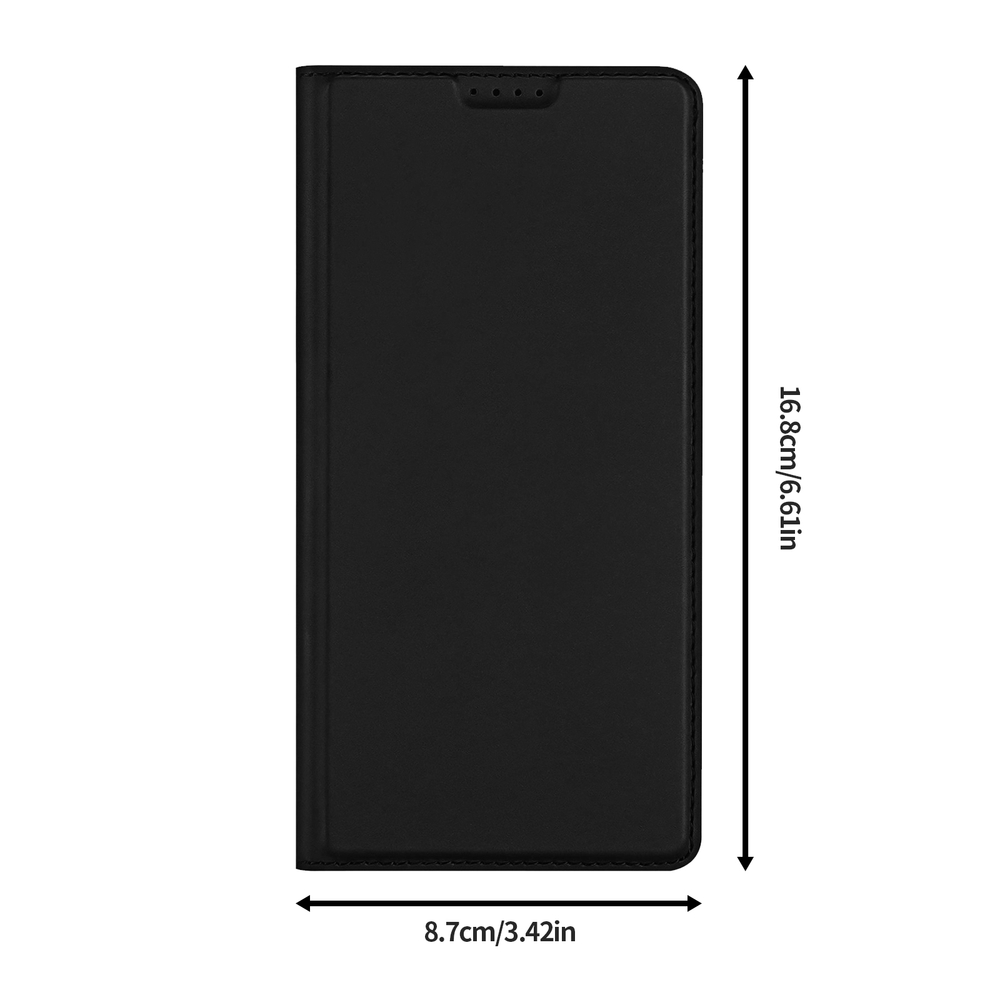 Чехол книжка из PU кожи черного цвета от Dux Ducis для Samsung Galaxy S25 FE, серия Skin Pro Series Case