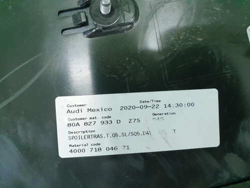 Спойлер крышки багажника Audi Q5 2 80A (2017-н.в.)