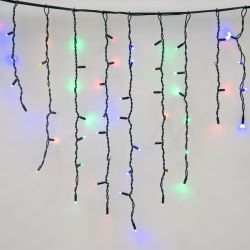 ULD-B3010-200-TBK MULTI IP67 Бахрома светодиодная с эффектом мерцания. 3м. Соединяемая. 200 светодиодов. Разноцветный свет. Провод черный. TM Uniel.