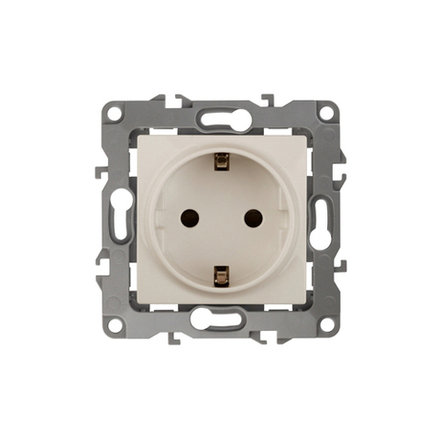 Розетка ЭРА Серия 12 12-2001-02 с заземлением 2P+E Schuko 16A-250В IP20 без м.лапок слоновая кость