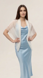 Оренбургский пуховый платок-паутинка А110-02 экрю