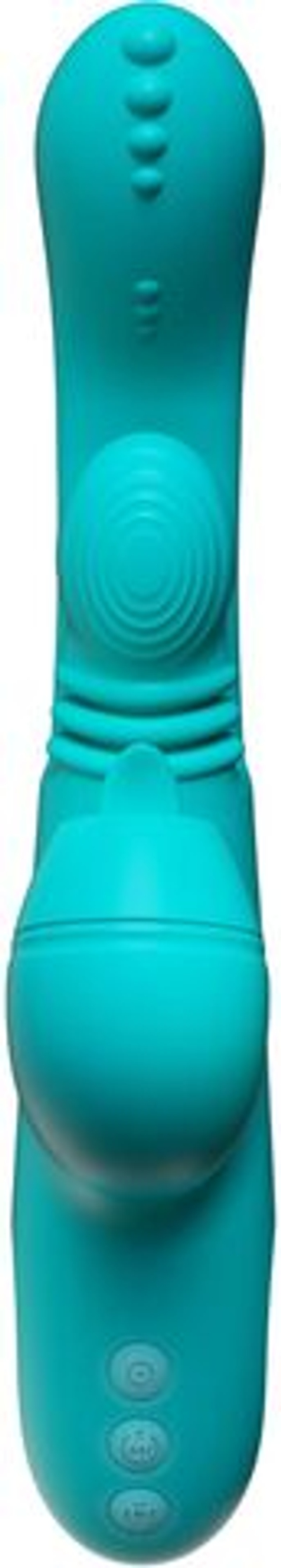 Зеленый инновационный вибратор-кролик Sensa Sway с технологией массажа на 360 градусов - 25 см. (Цвет: мятный)