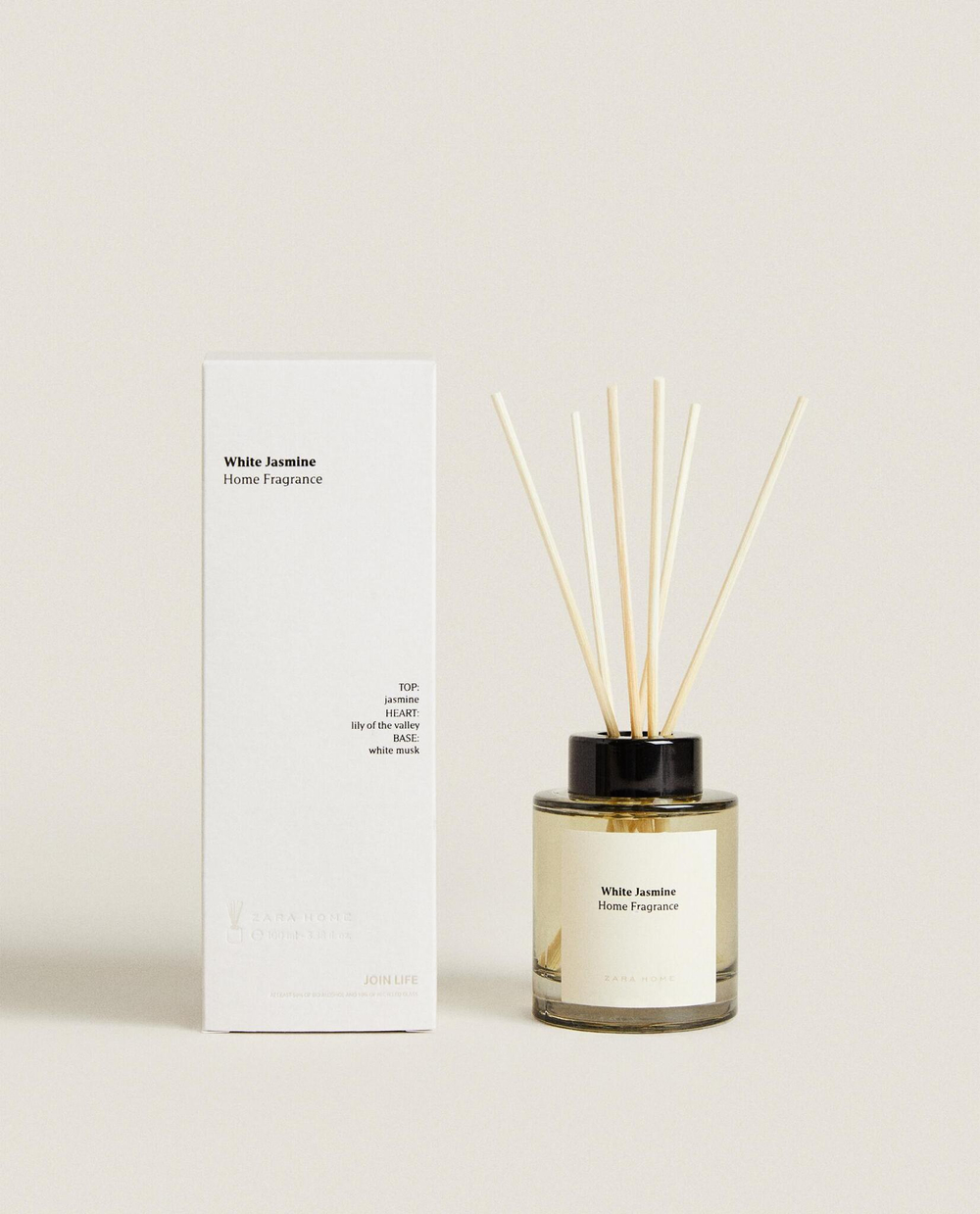Zara Home WHITE JASMINE REED DIFFUSERS — ароматический диффузор с тростниковыми палочками, Белый Жасмин, 100 мл