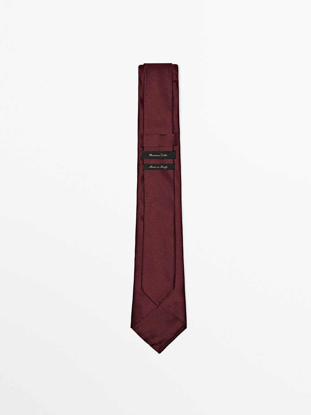 Massimo Dutti Галстук из 100% рельефного шелка, гранатовый