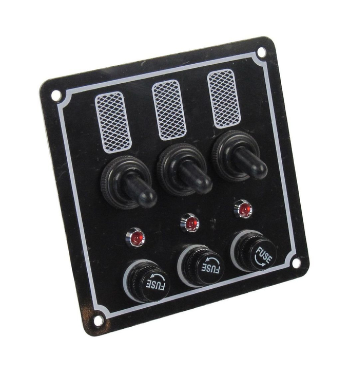 Панель бортового питания 3 переключателя, предохранители