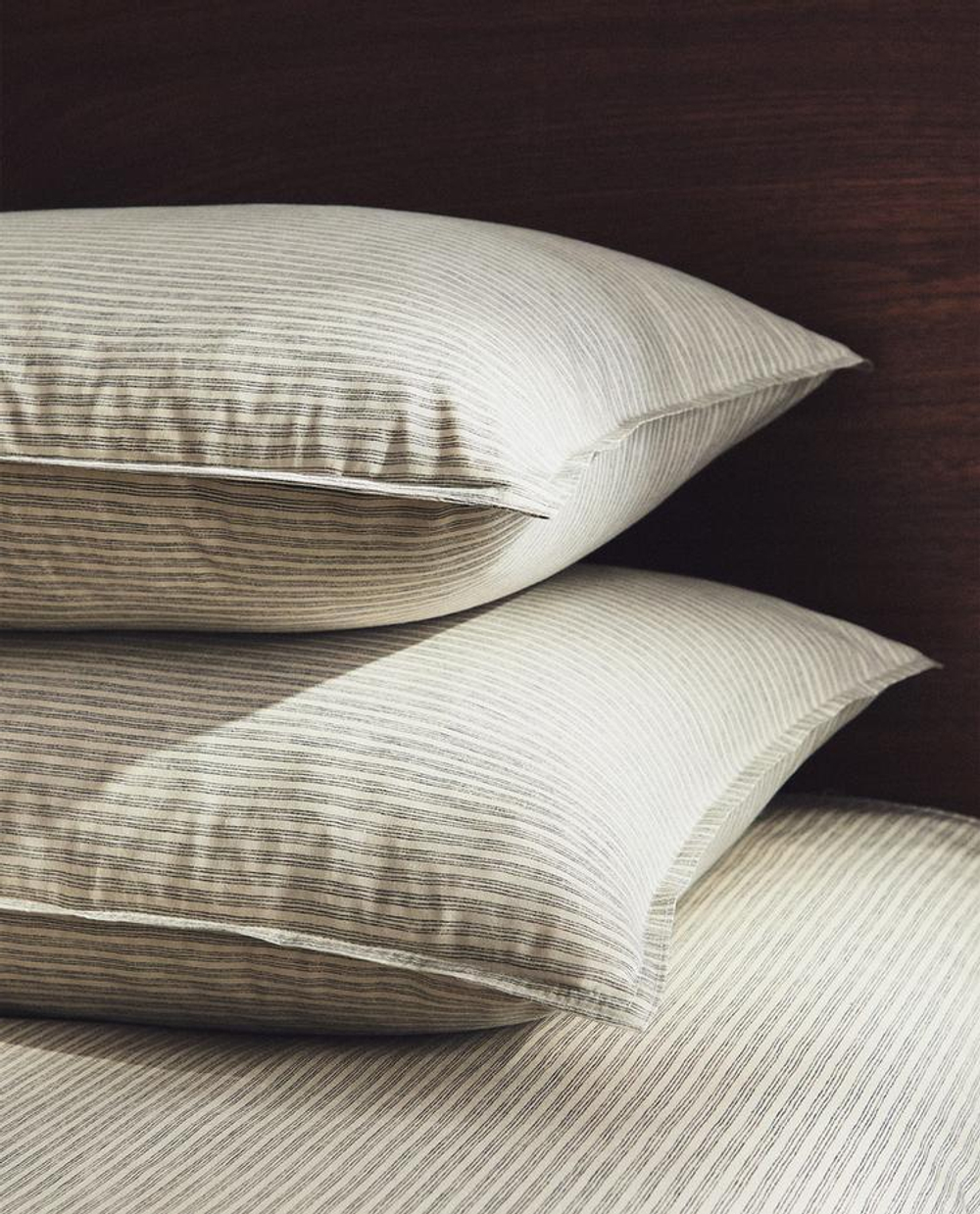 ZARA HOME НАВОЛОЧКА В КОНТРАСТНУЮ ПОЛОСКУ, СЕРЫЙ/БЕЖЕВЫЙ