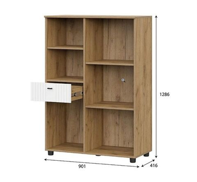 Милан Тумба многофункциональная Дуб Золотой / Белый Матовый