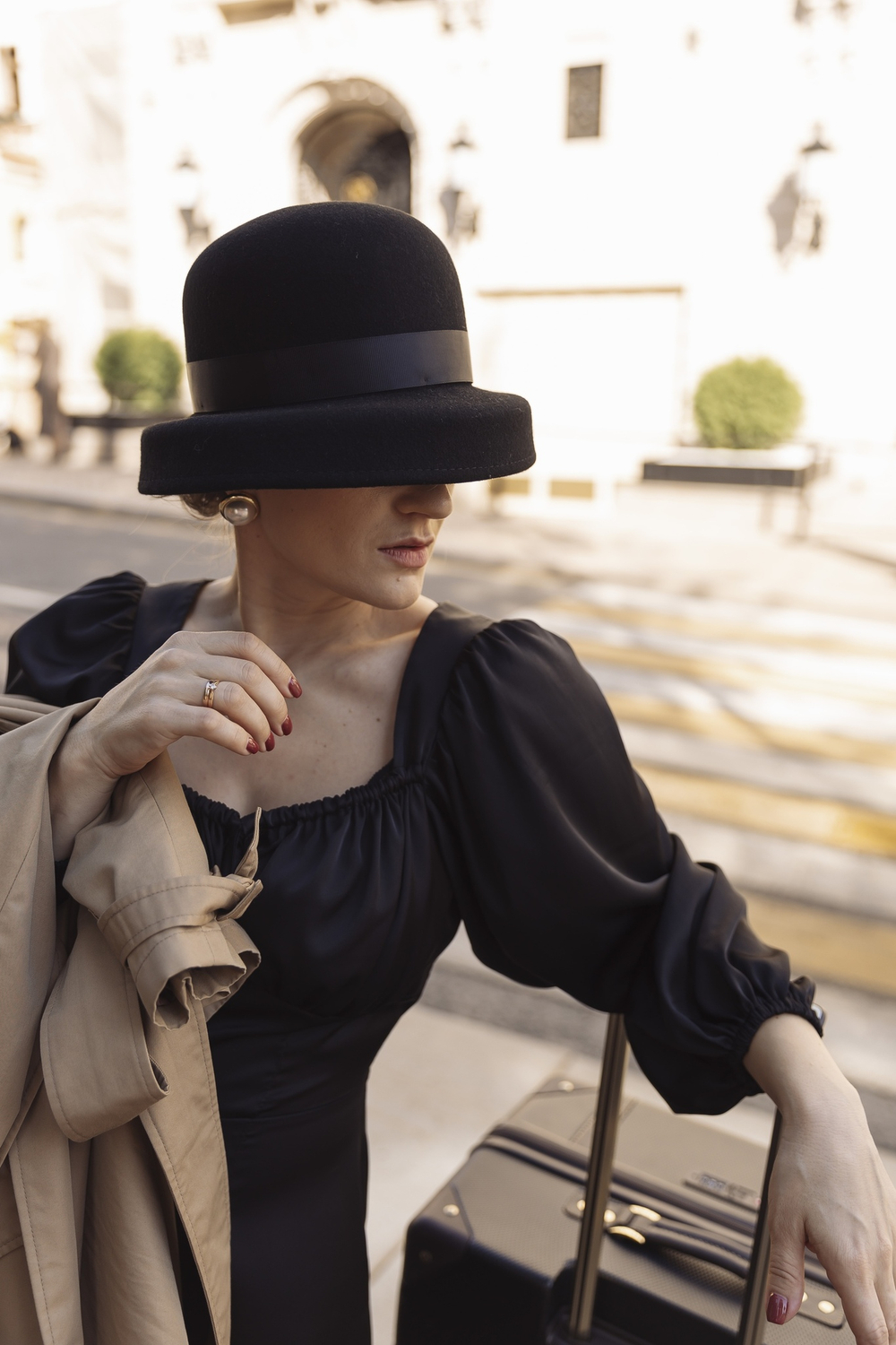 Платье «крестьянка» черный шелк