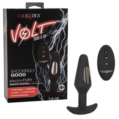 Черная анальная пробка с электростимуляцией Volt Electro-Fury - 12,75 см. (Цвет: черный)