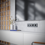 Розетка телевизионная встраиваемая VOLTUM S70 TV+RJ45 кат. 6, (графит)