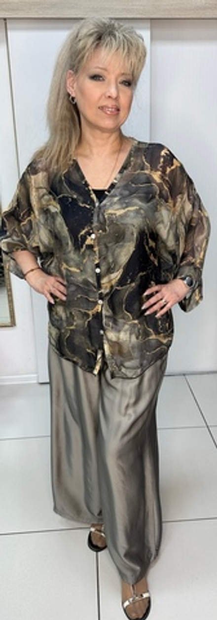 Итальянские нарядные брюки-палаццо на резинке