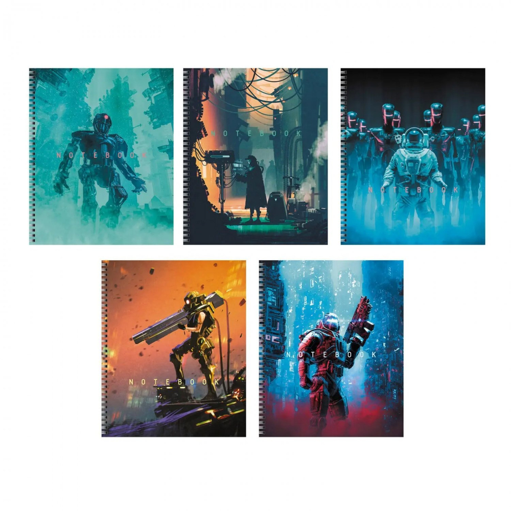 Тетрадь 80л., А5, клетка, Канц-Эксмо, "Survivors", гребень, мелованный картон, глянцевая ламинация