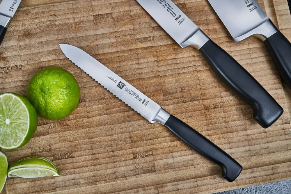 Zwilling Набор из 4 четырех звездных ножей в блоке + ножницы