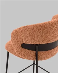 Полубарный стул Blaze 60 см, терракотовое букле, черные ножки