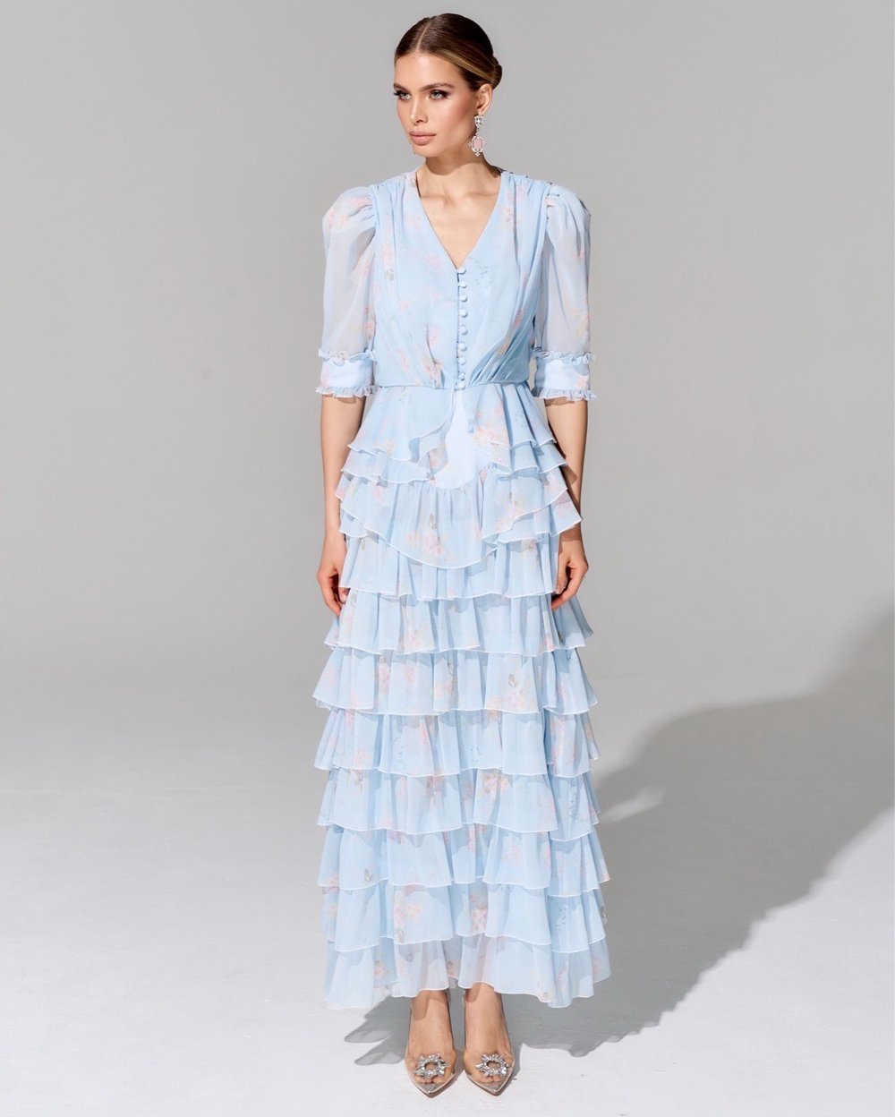 Юбка длины макси из премиального шифона