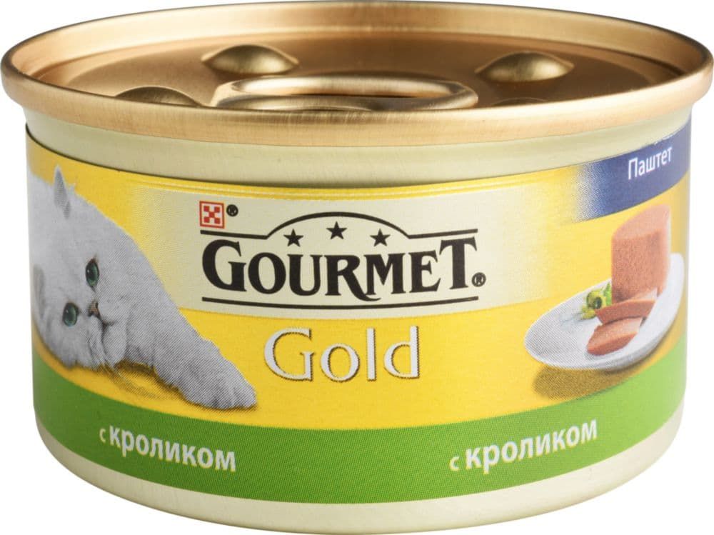*Влажный корм Gourmet Голд Паштет для кошек с кроликом, Банка, 85 г *Влажный корм Gourmet Голд Паштет для кошек с кроликом, Банка, 85 г