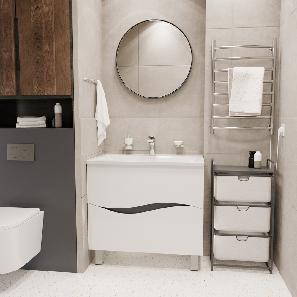 Тумба д/ванной "Лайф-80" под раковину Марго-80 (MIXLINE) (ПВХ)