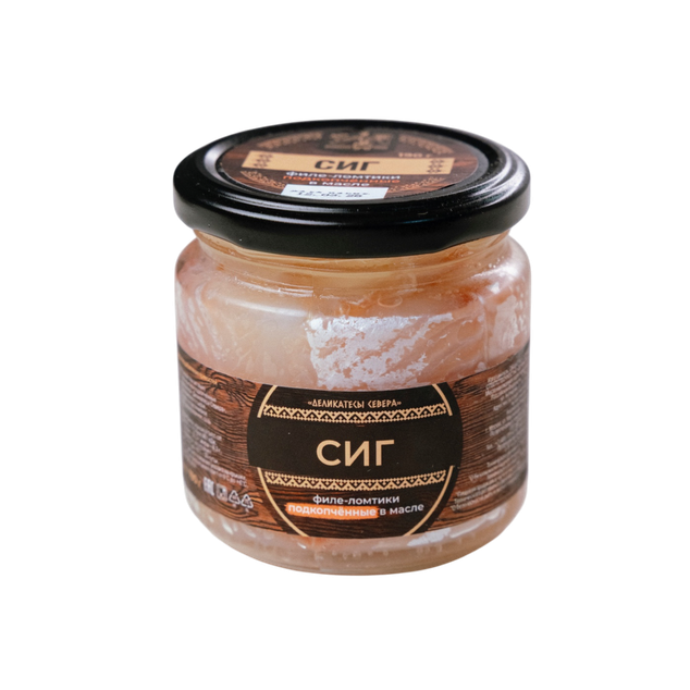 Сиг филе-ломтики подкопченные в масле, 190 г