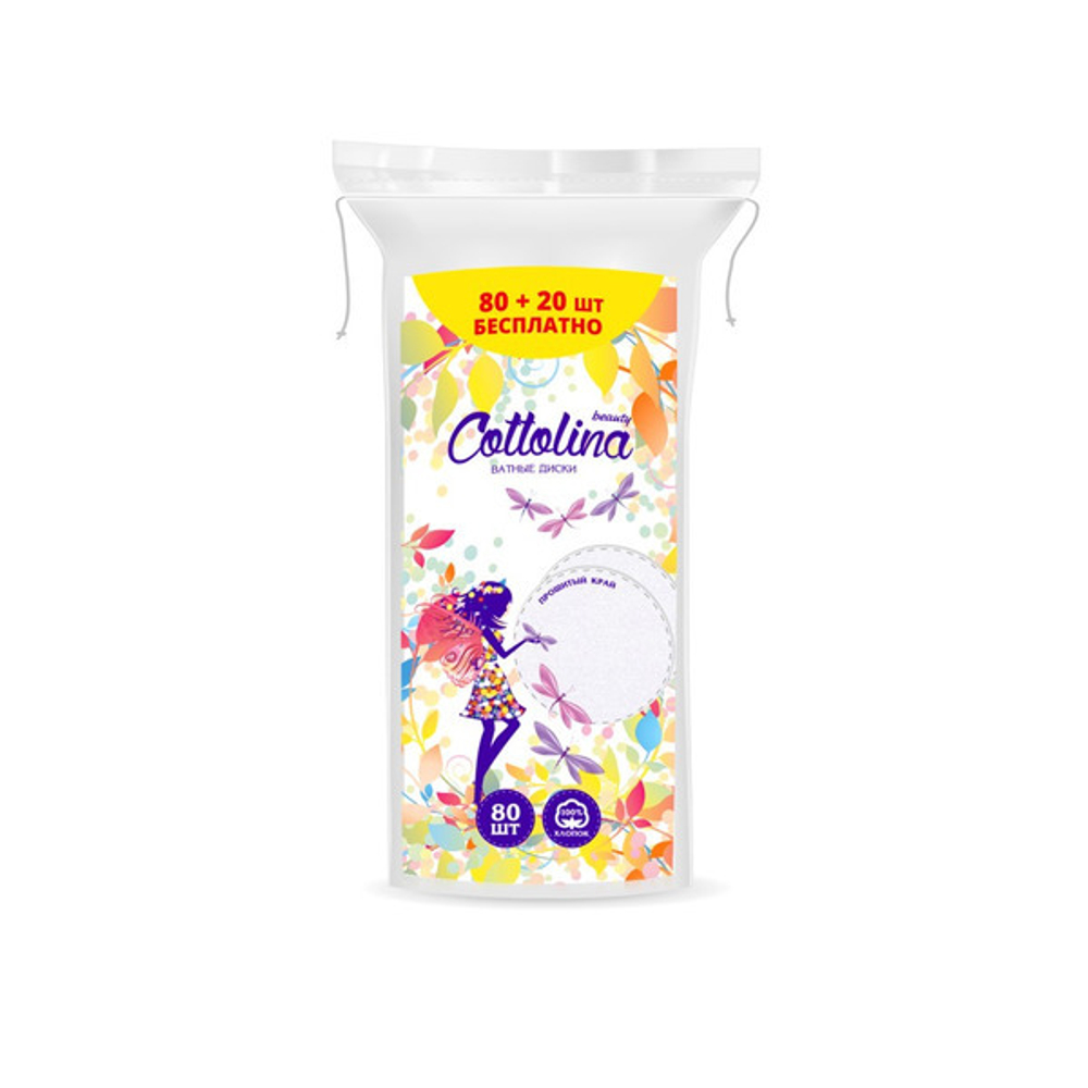 Cottolina 80+20 шт ватные диски
