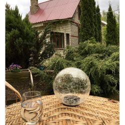 Светильник уличный ЭРА ERASF08-25 Шар на солнечной батарее 20 LED 20 cм