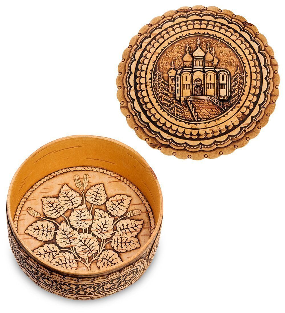 Народные промыслы BST-404/ 1 Шкатулка «Храм» (береста)