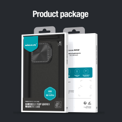 Чехол с вставками из кожи от Nillkin для Xiaomi 14 Pro, серия CamShield Prop Leather Magnetic Case