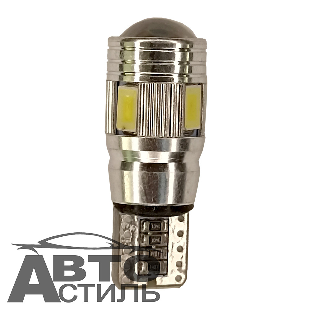 Светодиод 12V T10  6SMD 5730 WHITE CAN LENS (без цок) ОБМАНКА Линза+2SMD+4SMD 4001063