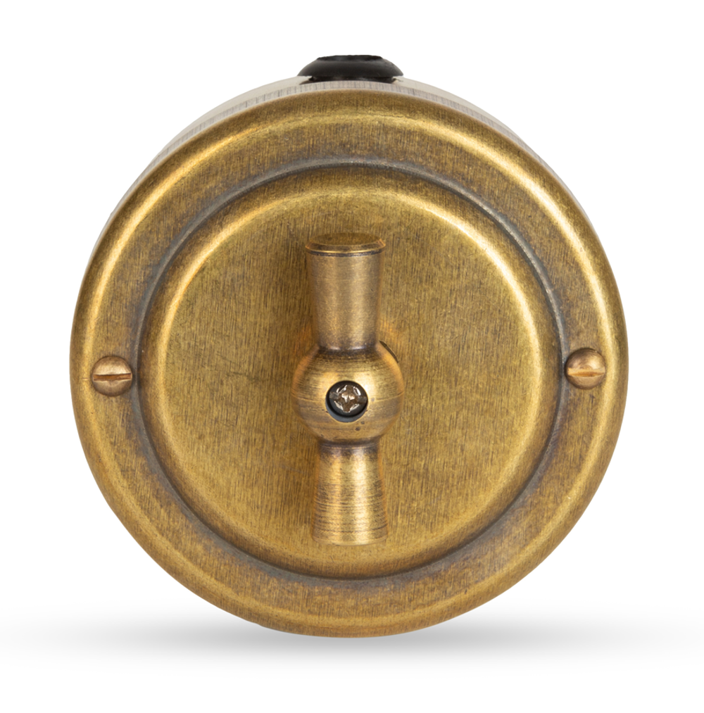 Выключатель 2х-клавишный ретро поворотный "Бронза" VINTAGE-BRASS 30201-1 / 2 группы света
