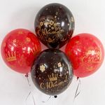 Шар (12"/30 см) С Юбилеем! (короны), Ассорти, пастель, 5 ст 25 шт.